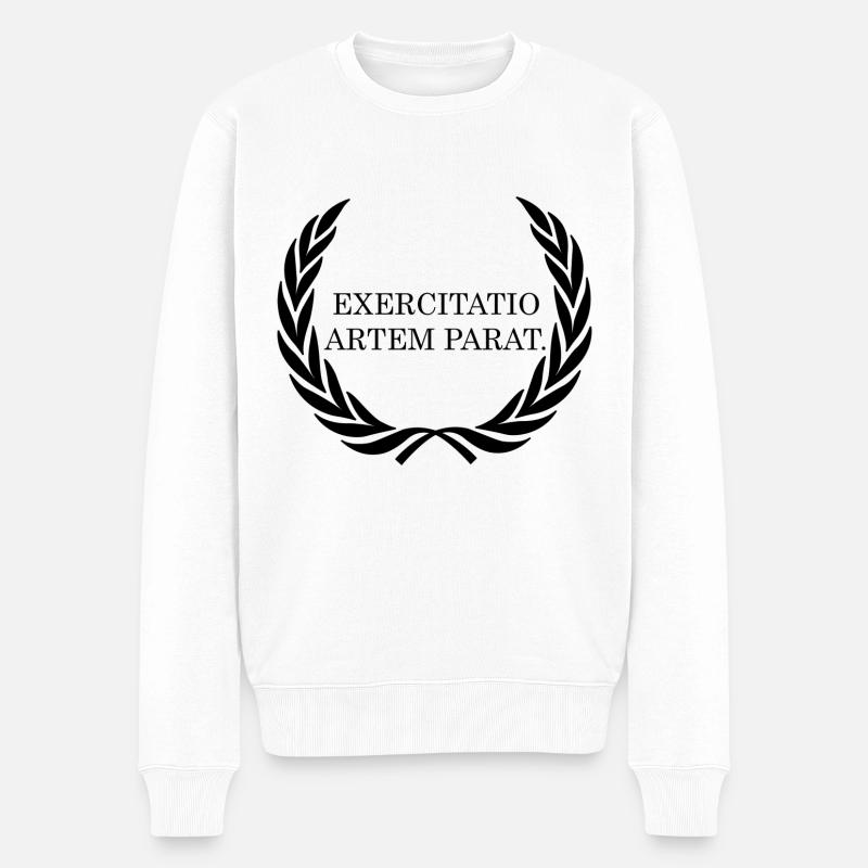 la pratique rend le maître latin noir - Pull Premium bio Homme - blanc