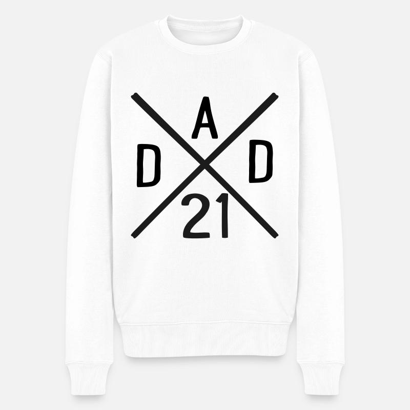DAD 21 - Männer Premium Bio Pullover - Weiß