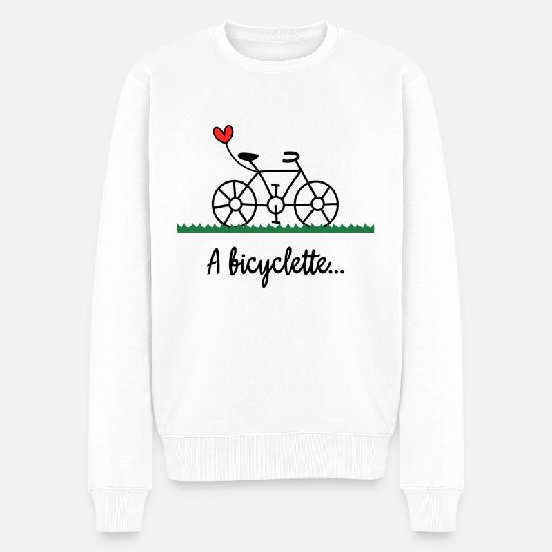 VÉLO. CYCLISME. GO GREEN. ECOLOGIE.ENVIRONNEMENT. - Pull Premium bio Homme - blanc