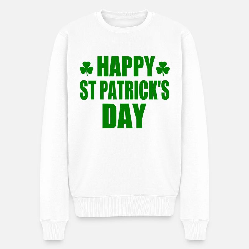 happy st patricks day - Pull Premium bio Homme - blanc