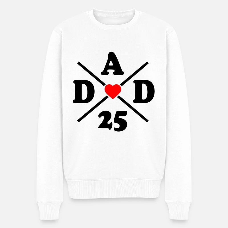 Dad 2025 - Männer Premium Bio Pullover - Weiß