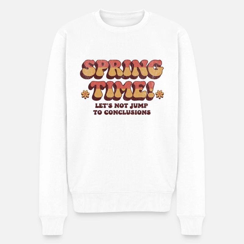 spring time - Männer Premium Bio Pullover - Weiß