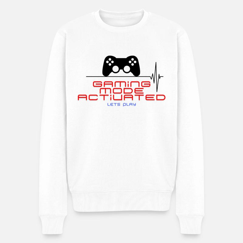 Gaming Mode Active - Männer Premium Bio Pullover - Weiß