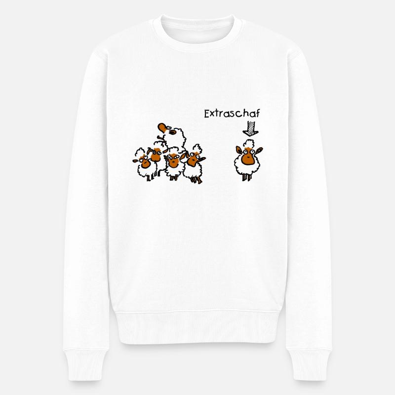 Extraschaf - Männer Premium Bio Pullover - Weiß