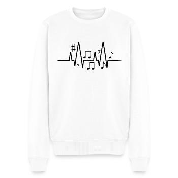 Musiknoten Musiker Klassische Musik Herzschlag - Männer Premium Bio Pullover - Weiß - Vorne - Thijin (182cm)