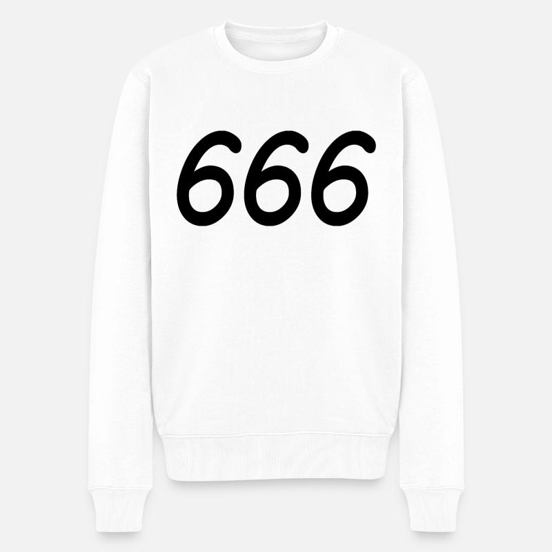 666 - Männer Premium Bio Pullover - Weiß