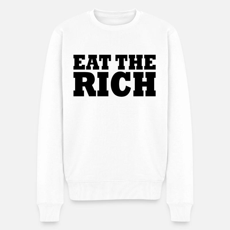 Eat the rich - Männer Premium Bio Pullover - Weiß
