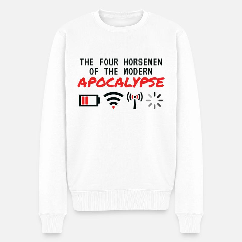 Les quatre cavaliers de l'apocalypse moderne - Pull Premium bio Homme - blanc