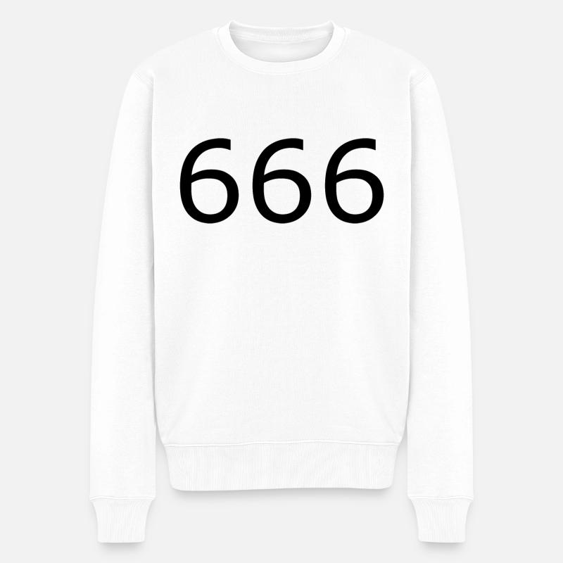666 - Männer Premium Bio Pullover - Weiß