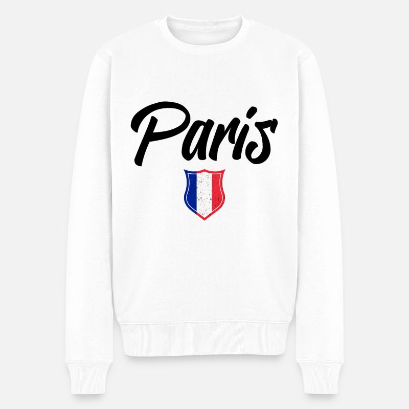 PARIS - Männer Premium Bio Pullover - Weiß
