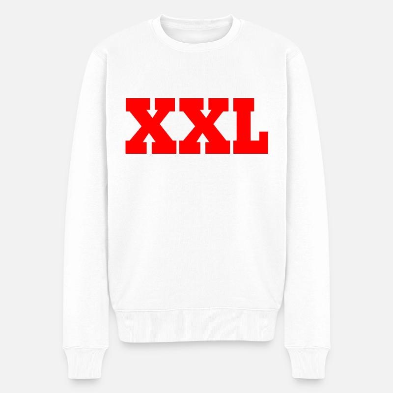 Xxl - Männer Premium Bio Pullover - Weiß