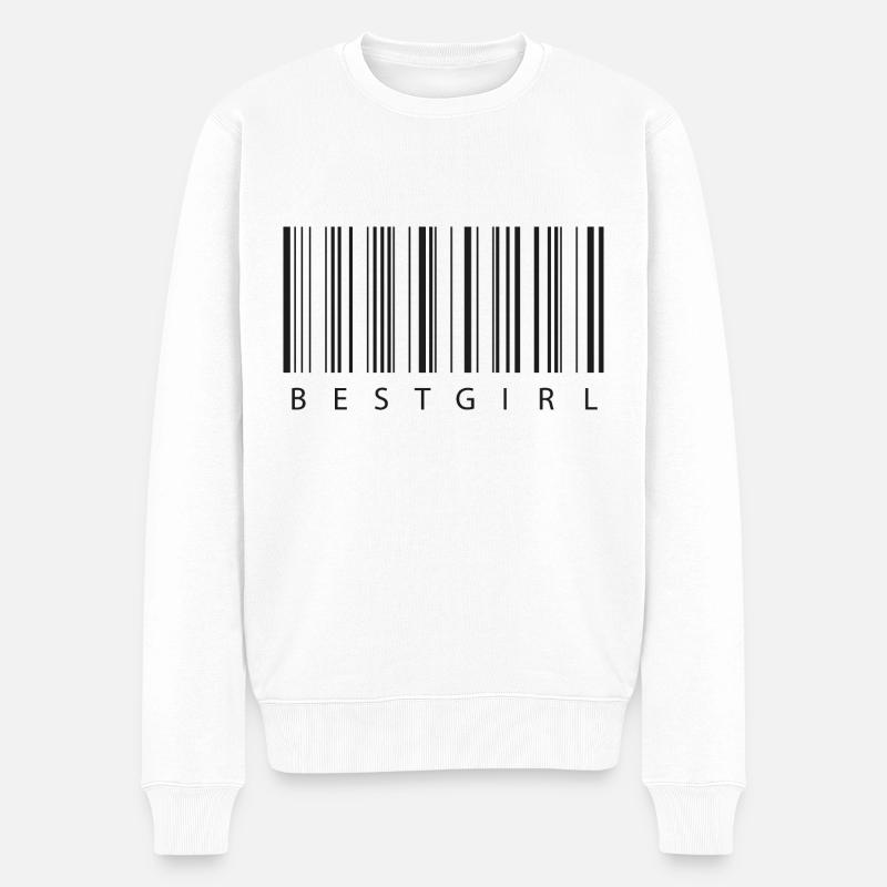 Bestgirl Barcode - meilleur ami - Pull Premium bio Homme - blanc