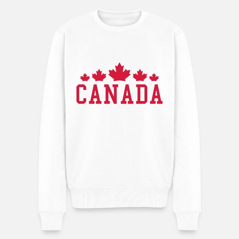 Canada Maple - Männer Premium Bio Pullover - Weiß
