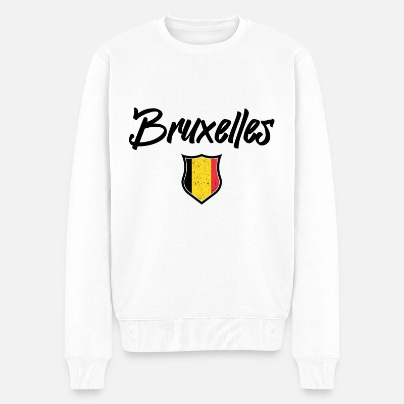 Bruxelles Belgique - Pull Premium bio Homme - blanc