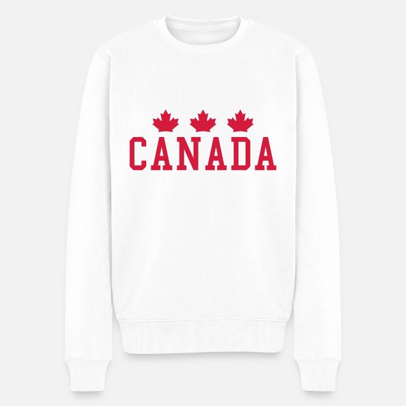 Canada Maple - Männer Premium Bio Pullover - Weiß