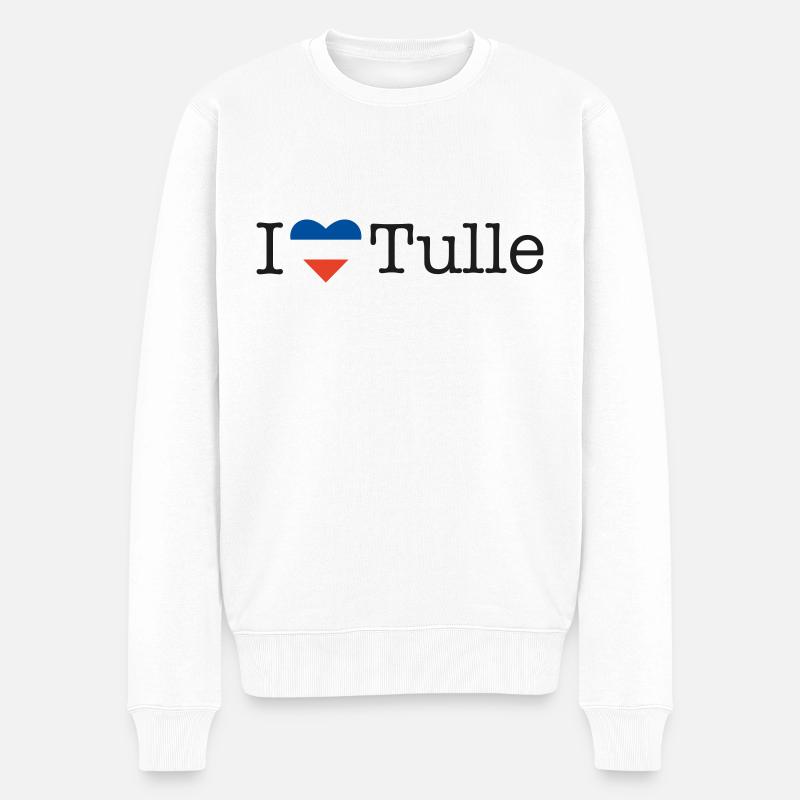 I love Tulle - Männer Premium Bio Pullover - Weiß