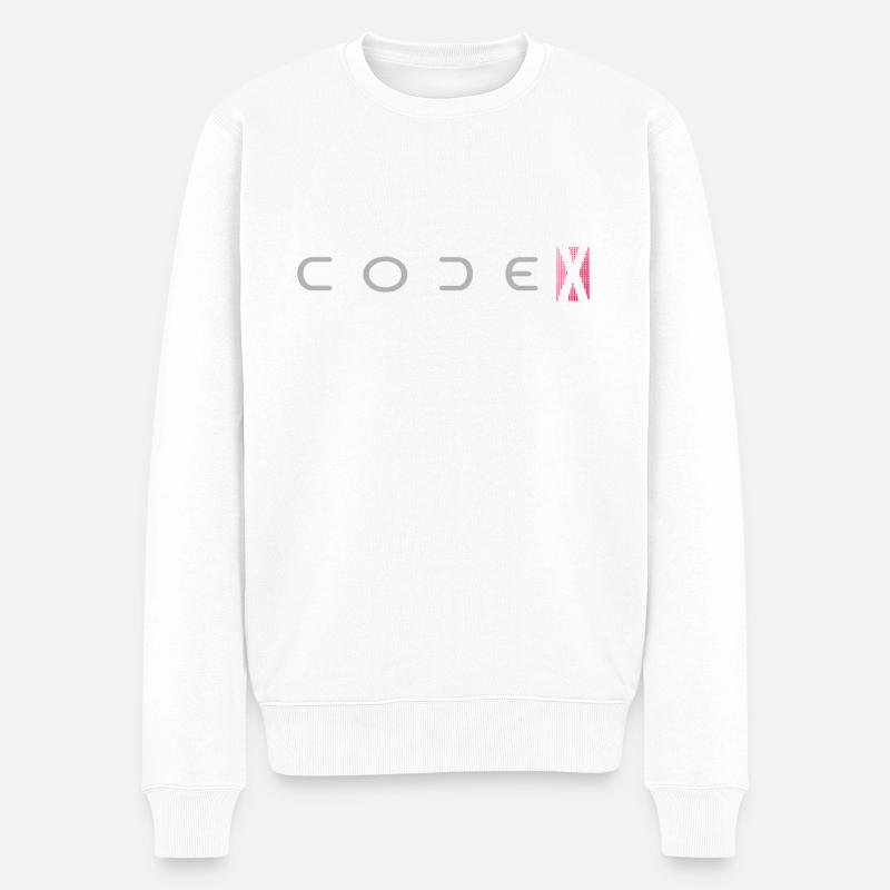 codeX - Männer Premium Bio Pullover - Weiß