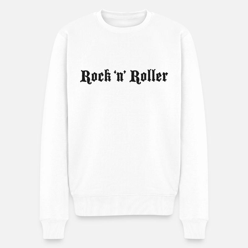 Logo Rock 'n' Roller Noir - Pull Premium bio Homme - blanc
