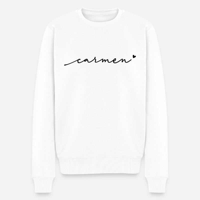 Nom cursif de Carmen - Pull Premium bio Homme - blanc