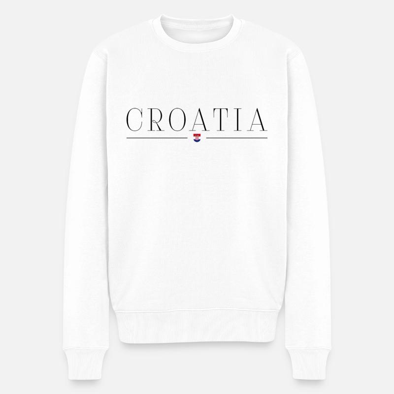 Ich liebe Kroatien - Männer Premium Bio Pullover - Weiß