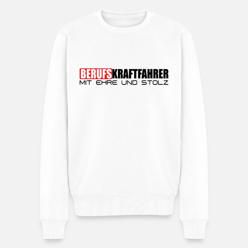 Stolzer Berufskraftfahrer - Männer Premium Bio Pullover - Weiß