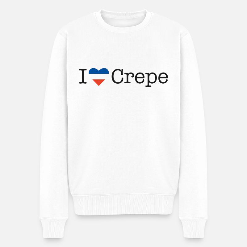 I love Crepe - Männer Premium Bio Pullover - Weiß