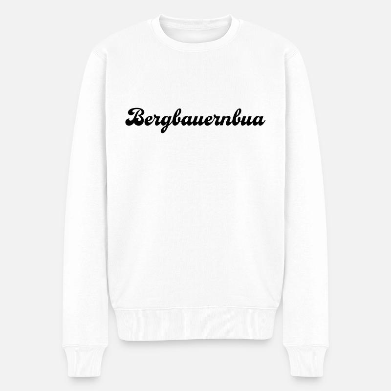 Bergbauernbua - Männer Premium Bio Pullover - Weiß