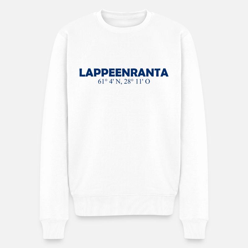 Lappeenranta - Finlande - Coordonnées - Longitude - Pull Premium bio Homme - blanc
