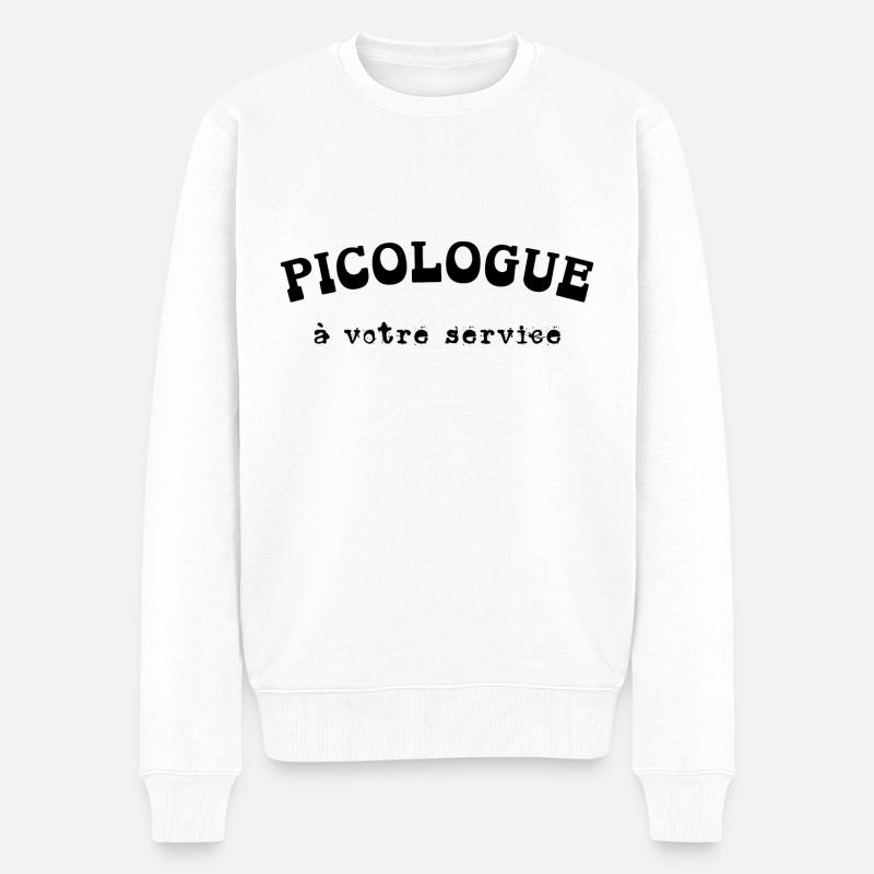 picologue - Pull Premium bio Homme - blanc