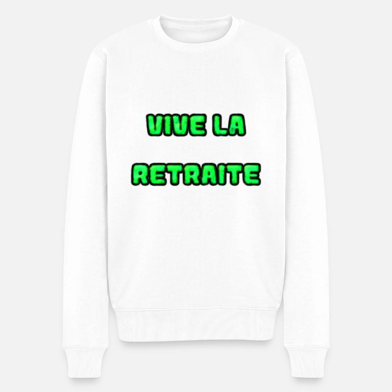 RETRAITE. RETRAITE. RETRAITEE. RETRAITE - Pull Premium bio Homme - blanc