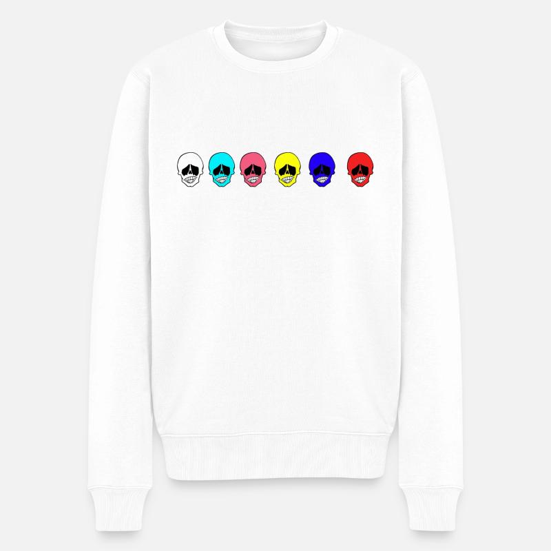 Bunte Köpfe - Männer Premium Bio Pullover - Weiß