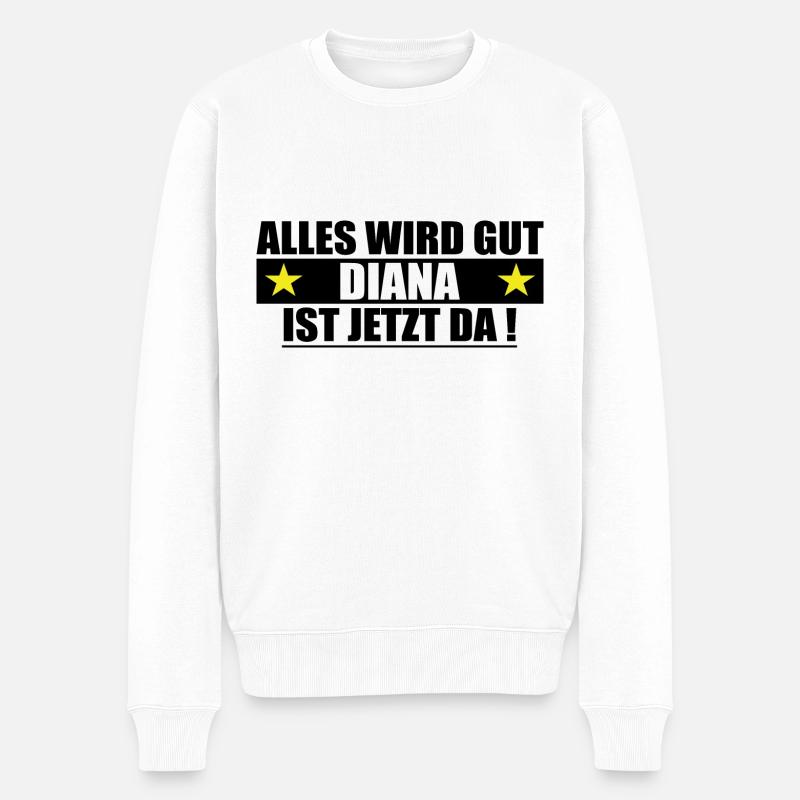 Diana Name Vorname Geburtstag - Männer Premium Bio Pullover - Weiß