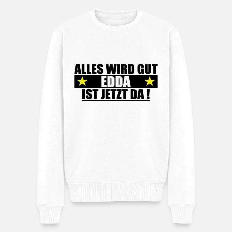 Edda Nom Prénom Anniversaire - Pull Premium bio Homme - blanc