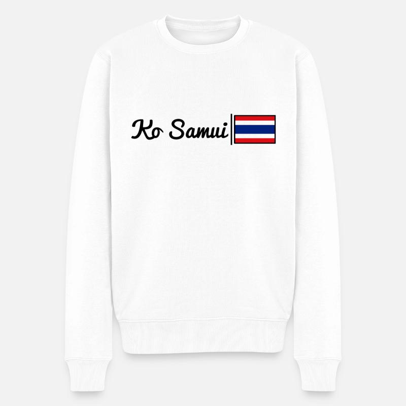 Ko Samui - Thailand - Männer Premium Bio Pullover - Weiß