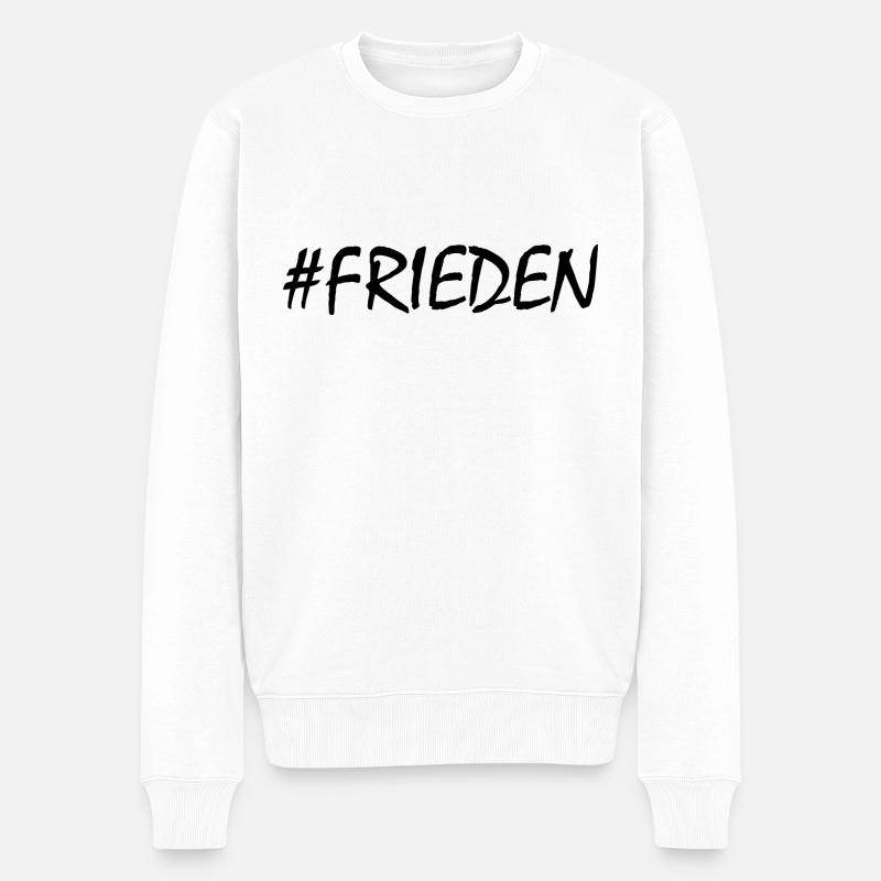 FRIEDEN - Männer Premium Bio Pullover - Weiß