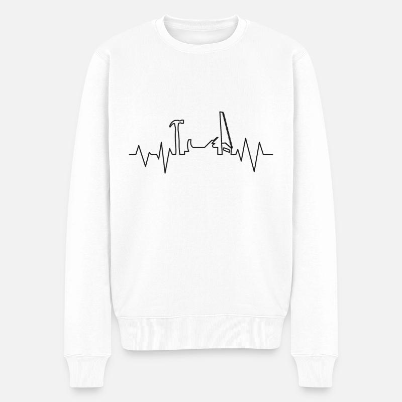 Zimmermann puls Geschenk Handwerker Werkzeug - Männer Premium Bio Pullover - Weiß