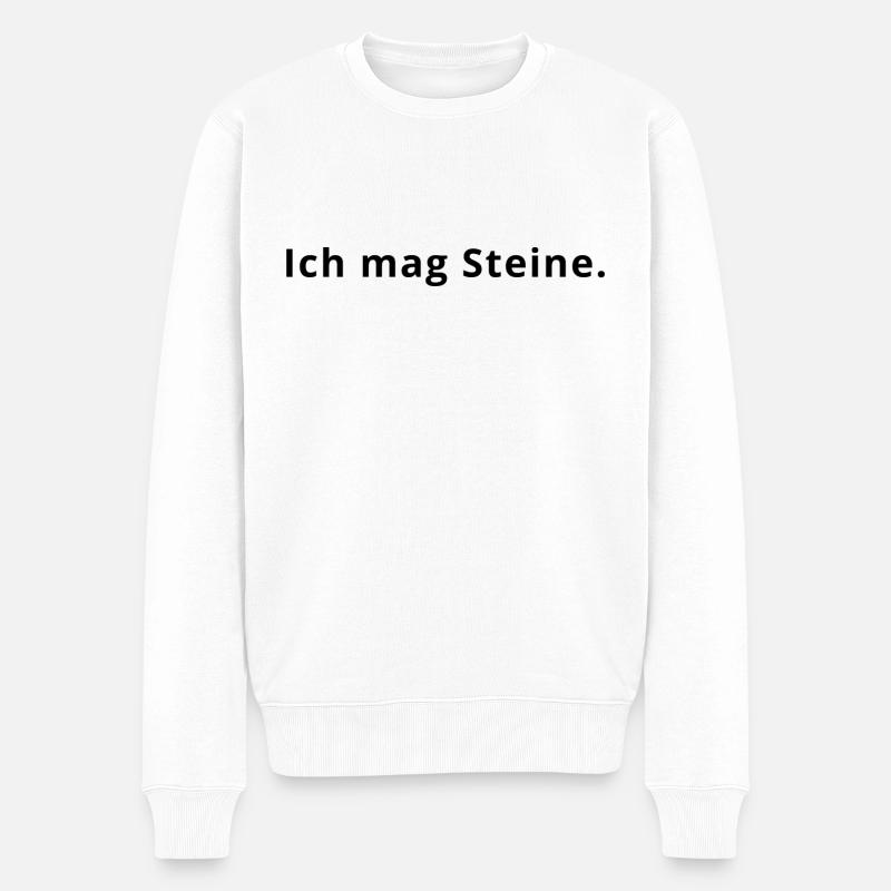 Steine - Männer Premium Bio Pullover - Weiß
