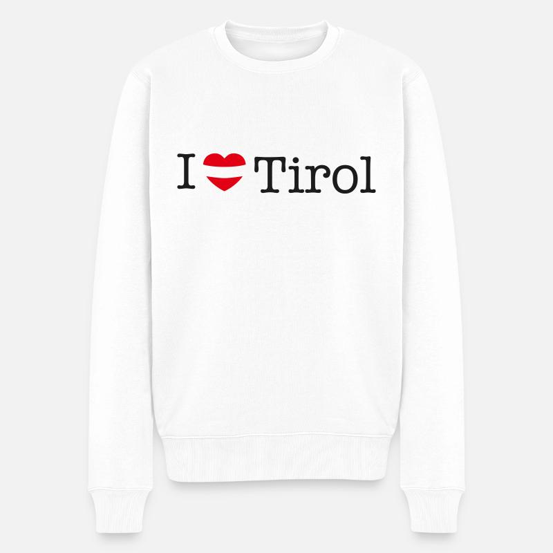 I love Tirol - Männer Premium Bio Pullover - Weiß