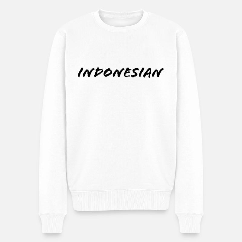 indonesisch - Männer Premium Bio Pullover - Weiß