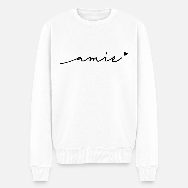 Nom cursif d’Amie - Pull Premium bio Homme - blanc