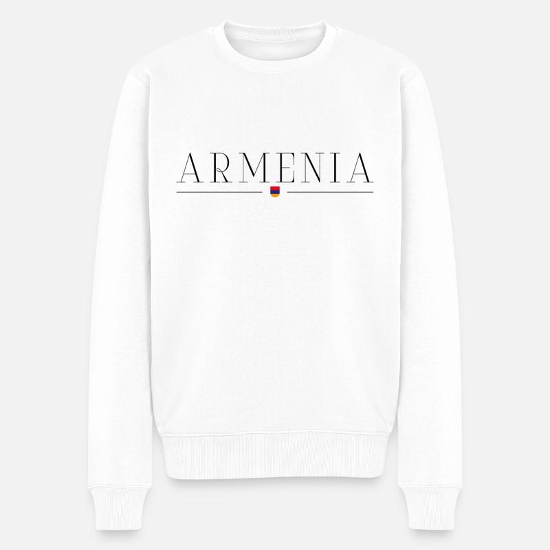 Ich liebe Armenien - Männer Premium Bio Pullover - Weiß