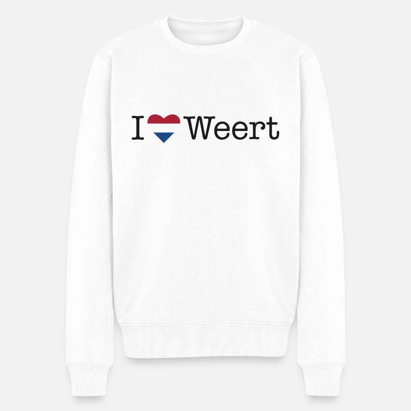 I love Weert - Männer Premium Bio Pullover - Weiß