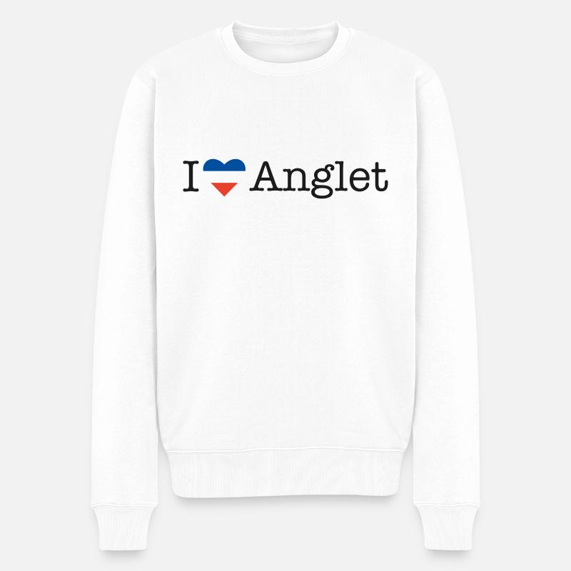 I love Anglet - Männer Premium Bio Pullover - Weiß