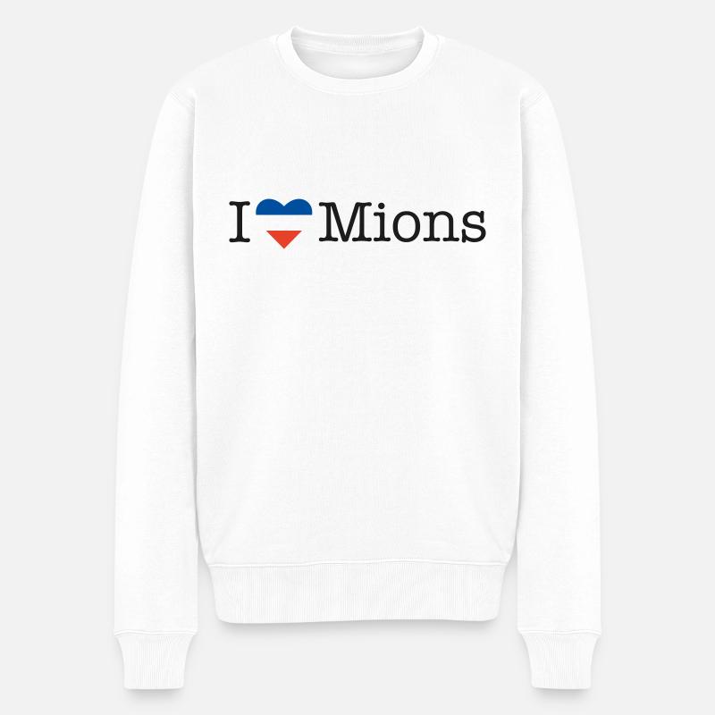 I love Mions - Männer Premium Bio Pullover - Weiß