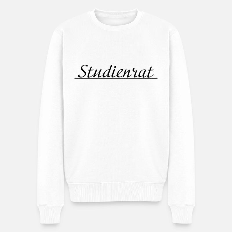 Studienrat schwarz - Männer Premium Bio Pullover - Weiß
