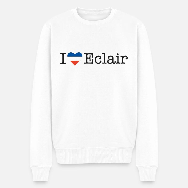 I love Eclair - Männer Premium Bio Pullover - Weiß