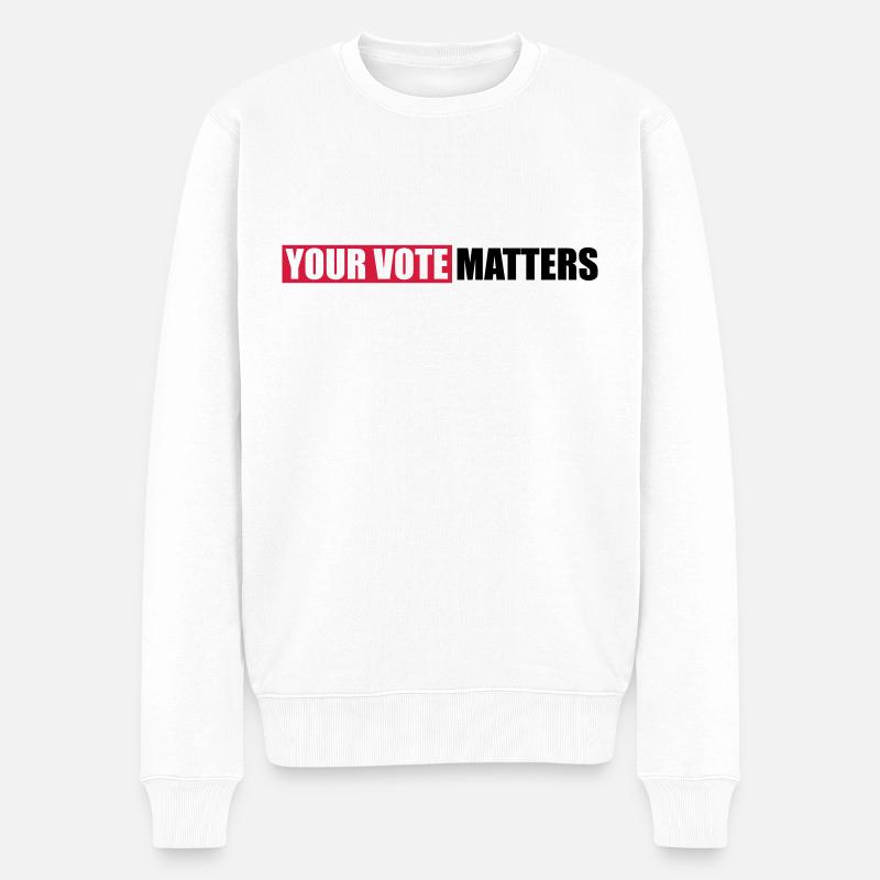 votre vote compte citation - Pull Premium bio Homme - blanc