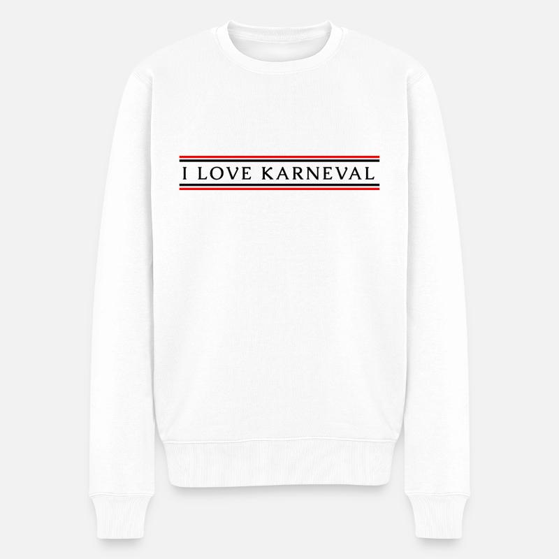 I love Karneval - Männer Premium Bio Pullover - Weiß
