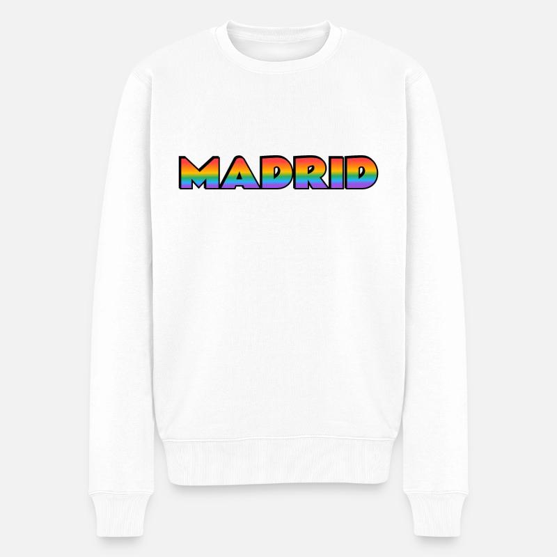 Schwules Madrid - Männer Premium Bio Pullover - Weiß