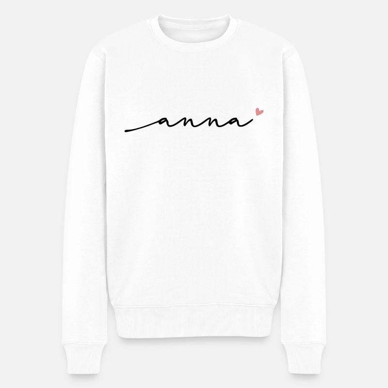 Nom cursif d’Anna - Pull Premium bio Homme - blanc